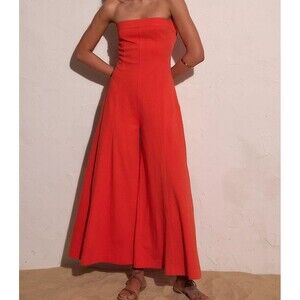 Free People Free-Est Kamora One-Piece Tube Jumpsuit Dress Wide-Leg L  287275